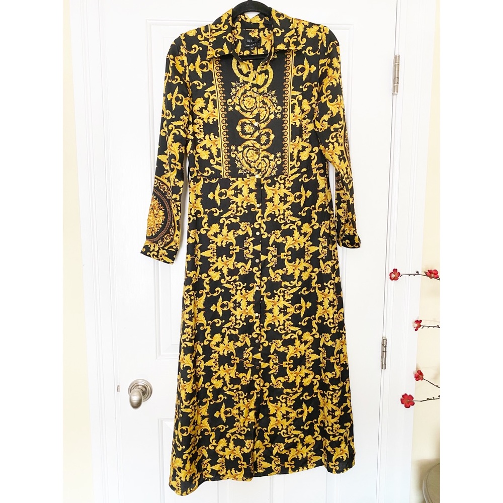 Bardot Black and Gold Baroque Maxi Dress - Picture 2 of 6